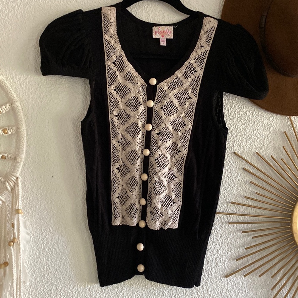VTG RARE Plenty by Tracy Reese | Cap Sleeve Top | Small